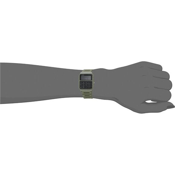 Casio Men's Green Ca53w Vintage Data Bank Water Resistant Resin Band Stopwatch - Picture 2 of 3